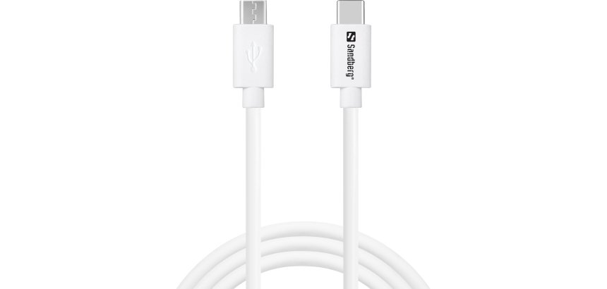 Sandberg 136-74 USB Cable 1 m USB C Micro-USB B White