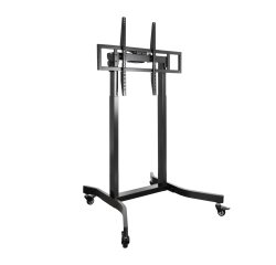 TooQ LUX Soporte de Suelo con Ruedas y Regulación Eléctrica de Altura para Pantallas 55"-100", Negro
