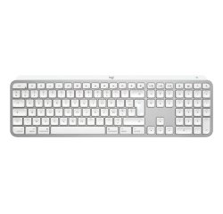 Logitech Master MX Keys S for Mac clavier Bureau RF sans fil + Bluetooth AZERTY Français Aluminium, Blanc