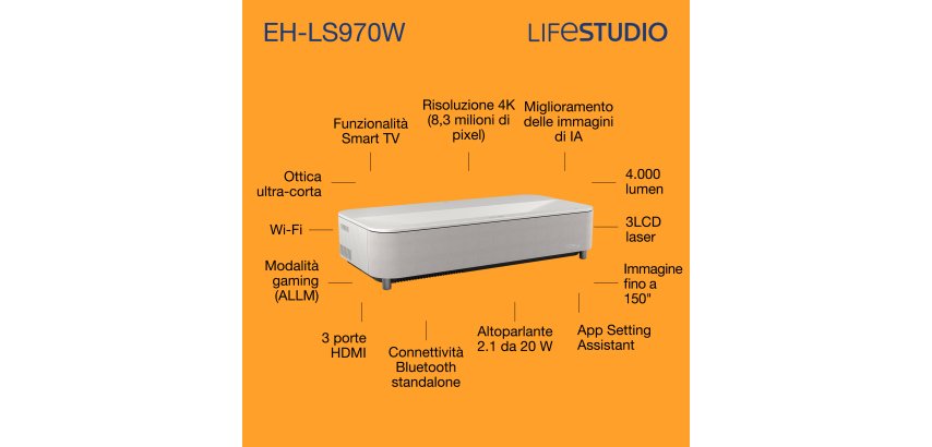 Epson Lifestudio Grand EH-LS970W - Bianco diamante