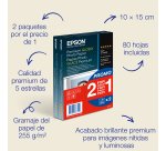 Epson Papel fotográfico brillante Premium de (100 × 150 mm), 255 g/m2, 80 hojas