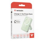 Verbatim Charge 'n' Go Magnetic Wireless Lithium Polymère (LiPo) 10000 mAh Recharge sans fil Vert