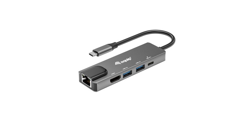 Equip Adattatore multifunzione USB-C 5 in 1, HDMI, LAN Gigabit, USB 3.2 GEN1, USB PD 100W