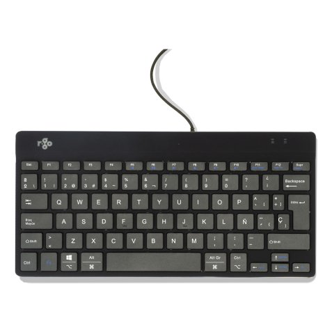 R-Go Tools Teclado ergonómico R-Go Compact Break, teclado compacto con software de pausa, QWERTY (ES), cableado, negro