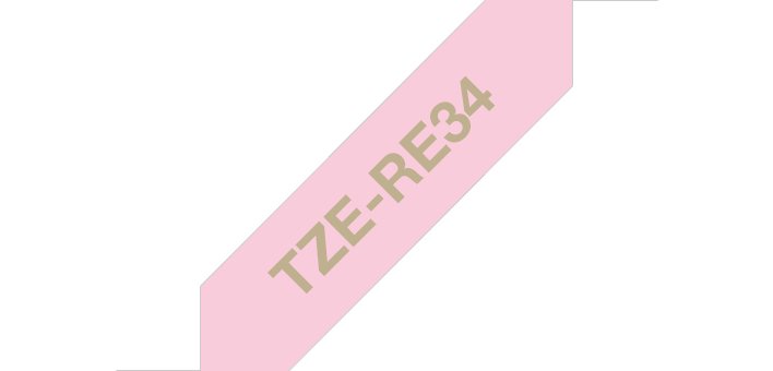 Brother TZE-RE34 label-making tape Gold on Pink