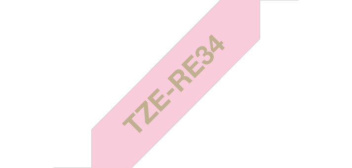 Brother TZE-RE34 label-making tape Gold on Pink