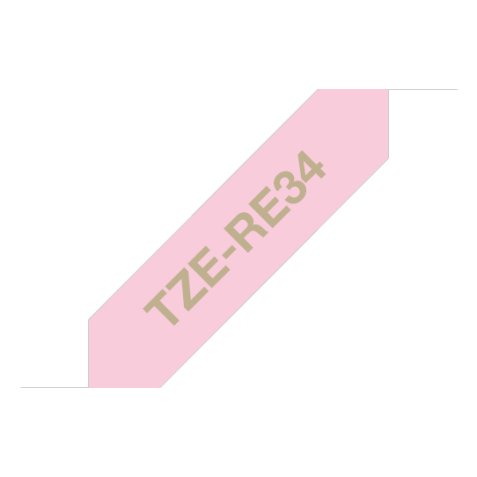 Brother TZE-RE34 label-making tape Gold on Pink