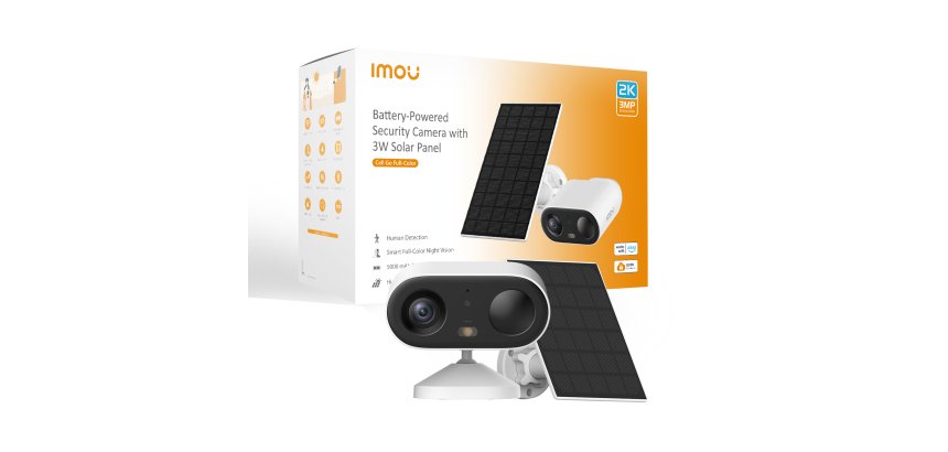 Imou Cell GO KIT 2K (3MP) Telecamera Wi-Fi Esterno/Interno Batteria Senza Fili, Rilevamento PIR/Umano, Visione Notturna a Colori, Audio Bidirezionale con Voce Personalizzata, IP65, Include Pannello solare e cavo prolunga