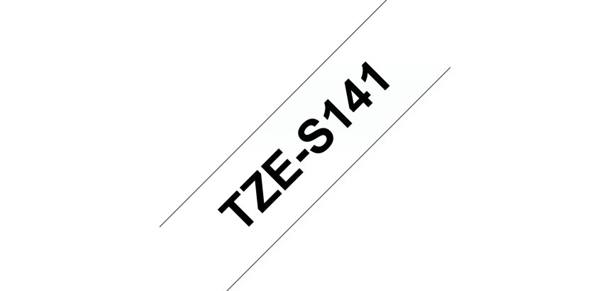 Brother TZE-S141 Casete de cinta laminada original Negro sobre transparente, 18 mm x 8 m