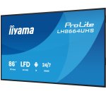 iiyama LH8664UHS-B3AG Écran d'affichage dynamique Écran plat de signalisation numérique 2,17 m (85.6") Wifi 500 cd/m² 4K Ultra HD Noir Intégré dans le processeur Android 24/7