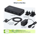 StarTech.com 4-Port USB-A Hub, 5Gbps, Self-Powered, 2-in-1 USB-C and USB-A Host Cable, 1x BC 1.2 Charging Port, 24W Power Adapter Included, MacBook and Windows