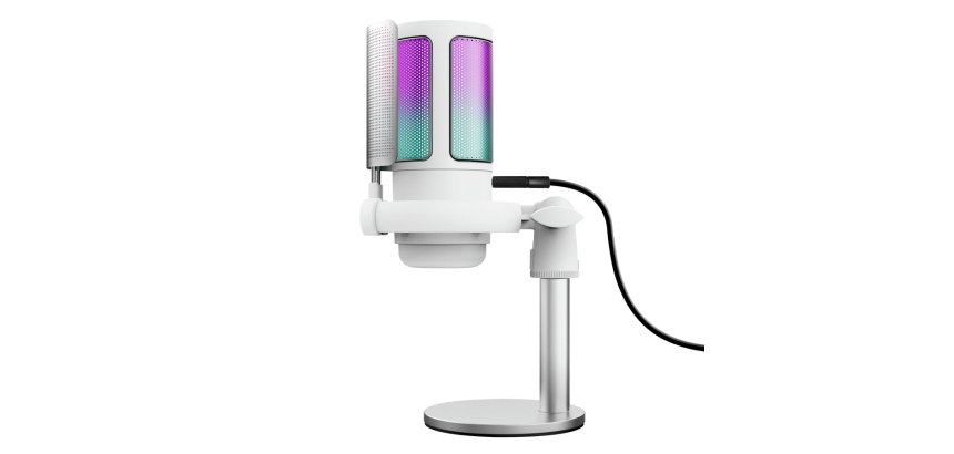 Trust GXT 238W Auron Gris, Blanc Microphone pour podcast
