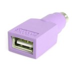 Adaptador Teclado USB a conector PS/2 PS2 MiniDIN - Hembra USB - Macho Mini-DIN, PS/2, USB A, Violeta