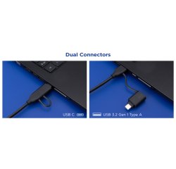 Integral INCRMULTI3.2ACR lecteur de carte mémoire USB 3.2 Gen 1 (3.1 Gen 1) Type-A/Type-C Noir