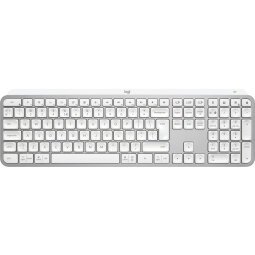 Logitech MX Keys S clavier Universel RF sans fil + Bluetooth QWERTY US International Aluminium, Blanc