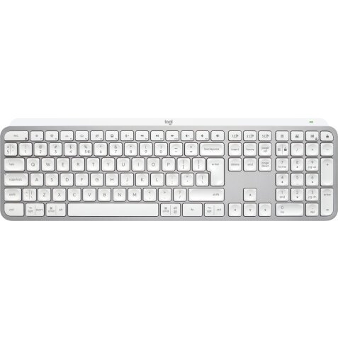 Logitech MX Keys S clavier Universel RF sans fil + Bluetooth QWERTY US International Aluminium, Blanc