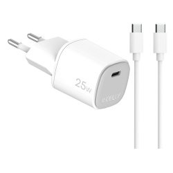 Celly UPTC1USBC25WCTC cargador de dispositivo móvil Smartphone, Tableta, Teléfono Blanco USB Interior