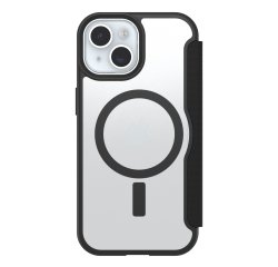 OtterBox React Folio pour MagSafe Series pour Apple iPhone 16e/15/14/13, transparente/noir - produits livrés sans emballage