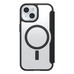 OtterBox React Folio pour MagSafe Series pour Apple iPhone 16e/15/14/13, transparente/noir - produits livrés sans emballage