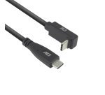 ACT USB 3.0 10Gbps 60W USB Type-C (recht) naar USB Type-C (haaks boven/beneden) kabel, 2 meter