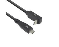 ACT Câble USB 3.0 10 Gbit/s 60 W USB Type-C (droit) vers USB Type-C (coudé vers le haut/bas), 2 mètre