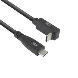ACT Câble USB 3.0 10 Gbit/s 60 W USB Type-C (droit) vers USB Type-C (coudé vers le haut/bas), 0,5 mètre