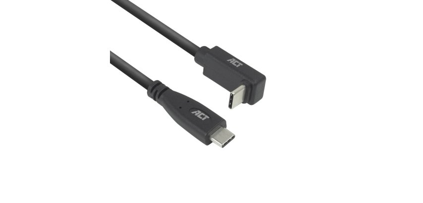 ACT USB 3.0 Cable 10 Gbit/s 60 W USB Type-C (straight) to USB Type-C (angled up/down), 2 meters
