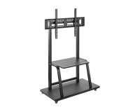 AISENS Soporte de suelo ECO con ruedas, bandeja para DVD para Monitor/TV 150Kg de 37-100, Negro