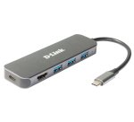 D-Link DUB-2333 base para portátil y replicador de puertos Alámbrico USB Tipo C Gris