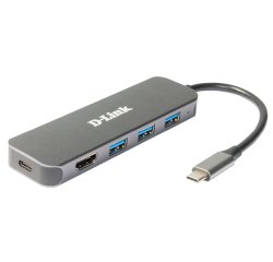 D-Link DUB-2333 base para portátil y replicador de puertos Alámbrico USB Tipo C Gris