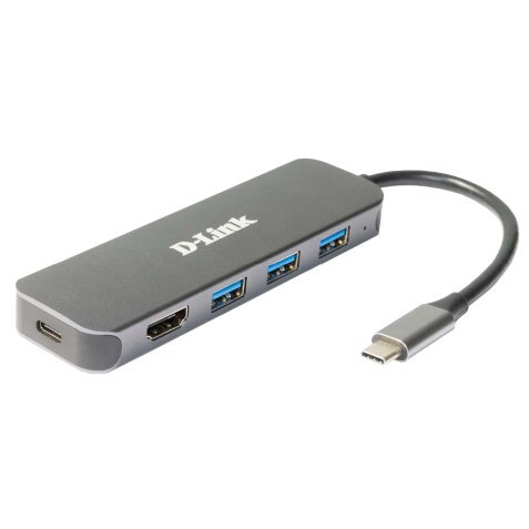 D-Link DUB-2333 base para portátil y replicador de puertos Alámbrico USB Tipo C Gris