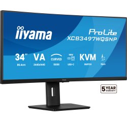iiyama ProLite XCB3497WQSNP-B1 écran plat de PC 86,4 cm (34") 3440 x 1440 pixels UltraWide Quad HD LED Noir