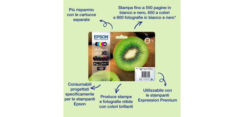 Epson Kiwi Multipack 5-colours 202 Claria Premium Ink