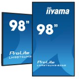 iiyama LH9875UHS-B2AG Écran d'affichage dynamique Écran plat de signalisation numérique 2,48 m (97.5") LED Wifi 500 cd/m² 4K Ultra HD Noir Intégré dans le processeur Android 11 24/7