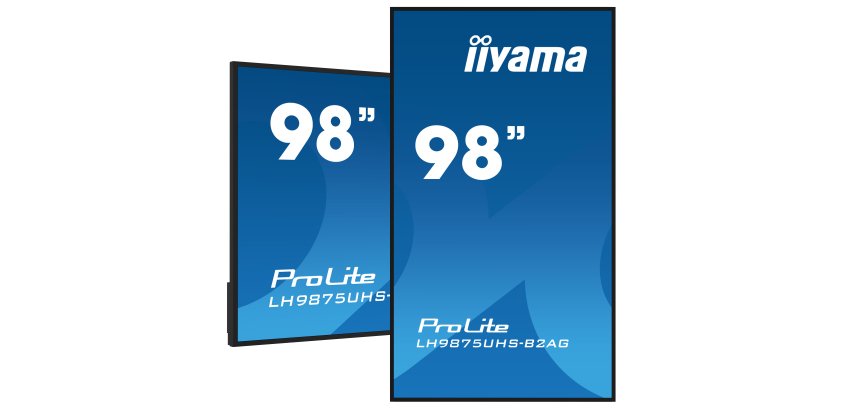 iiyama LH9875UHS-B2AG Écran d'affichage dynamique Écran plat de signalisation numérique 2,48 m (97.5") LED Wifi 500 cd/m² 4K Ultra HD Noir Intégré dans le processeur Android 11 24/7