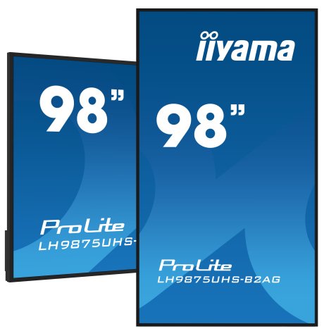 iiyama LH9875UHS-B2AG Écran d'affichage dynamique Écran plat de signalisation numérique 2,48 m (97.5") LED Wifi 500 cd/m² 4K Ultra HD Noir Intégré dans le processeur Android 11 24/7