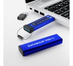 iStorage datAshur PRO+C 512GB | Secure USB Type-C Memory Stick | FIPS 140-3 Level 3 pending | PIN protected | Type C-A adapter included.