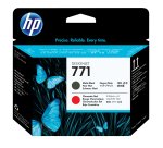 HP 771 - matzwart, chroomrood - printkop