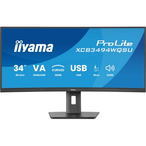 iiyama ProLite XCB3494WQSU-B1 Monitor PC 86,4 cm (34") 3440 x 1440 Pixel UltraWide Quad HD LED Nero