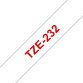 Ruban pour PTOUCH laminé Rouge/Blanc 12mmx8m TZE232