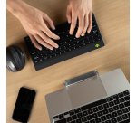 R-Go Tools Clavier ergonomique R-Go Compact Break, clavier compact avec logiciel de pause,AZERTY (FR), Bluetooth, noir