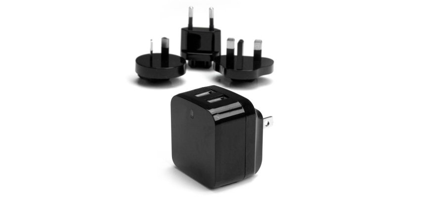 StarTech.com Caricatore da Parete a doppia porta x2 USB ad alta potenza ( 17W / 3.4 Amp ) con prese da viaggio (Internazionale)