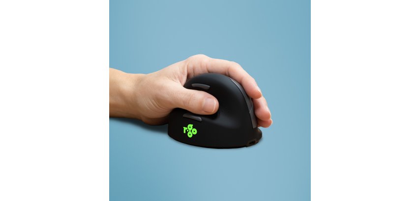 R-Go Tools Souris Ergonomique R-Go HE Break avec logiciel de pause, gaucher, moyen (longueur main 165-185 mm), bluetooth, noir