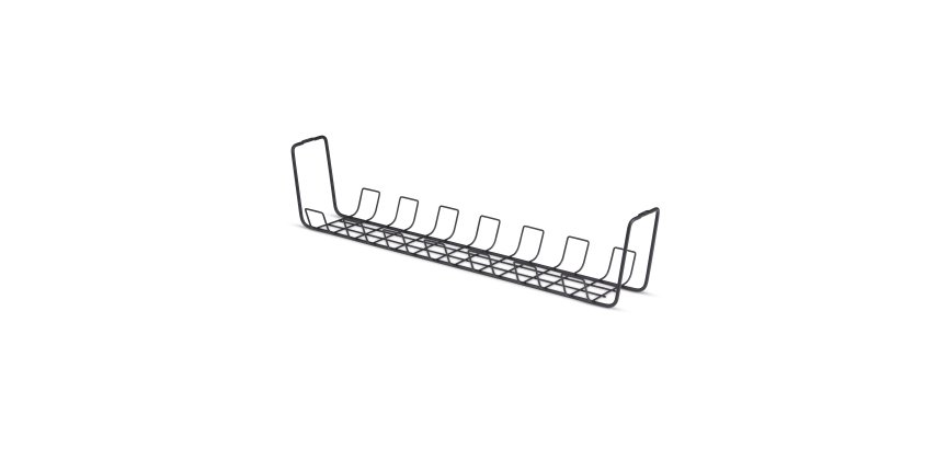 StarTech.com Under Desk Cable Management Tray, 24" Long, Metal Basket Style Cable Organizer, Screw-On Installation, Power Bar Holder, Metal, Black, TAA-Compliant
