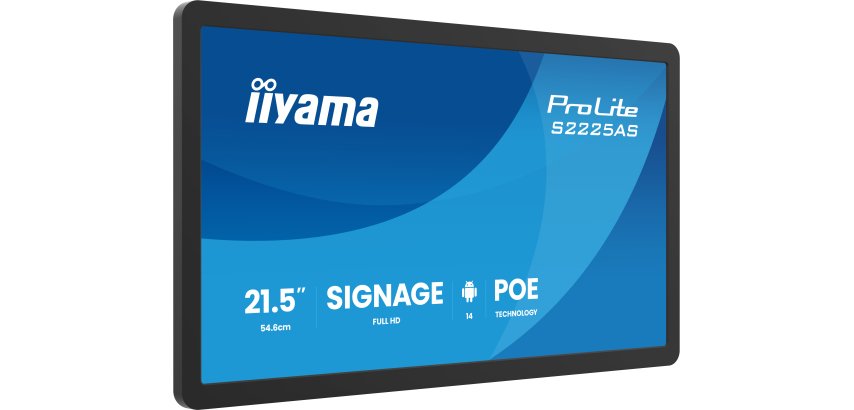 iiyama ProLite S2225AS-B1P Écran plat de signalisation numérique 54,6 cm (21.5") LCD Wifi 500 cd/m² Full HD Noir Intégré dans le processeur Android 24/7