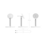 AISENS Cargador Inalambrico USB-C 3 en 1 De 15W Para Movil, Apple Watch, Auriculares Con Estuche De Carga, Blanco