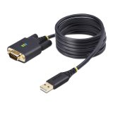 StarTech.com Cable Adaptador USB a Serie de Módem Nulo de 2m - FTDI RS232 - Tornillos DB9 Intercambiables - USB-A a DB9 RS232 - Windows/macOS/Linux