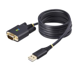 StarTech.com Cable Adaptador USB a Serie DB9 RS232 FTDI de 2m - Retención COM - Tornillos DB9 Intercambiables - USB-A a DB9 RS232 - Protección ESD - Windows/macOS/Linux