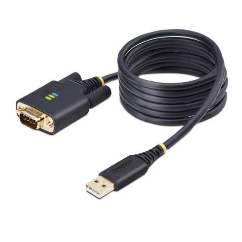 StarTech.com Cable Adaptador USB a Serie DB9 RS232 FTDI de 2m - Retención COM - Tornillos DB9 Intercambiables - USB-A a DB9 RS232 - Protección ESD - Windows/macOS/Linux