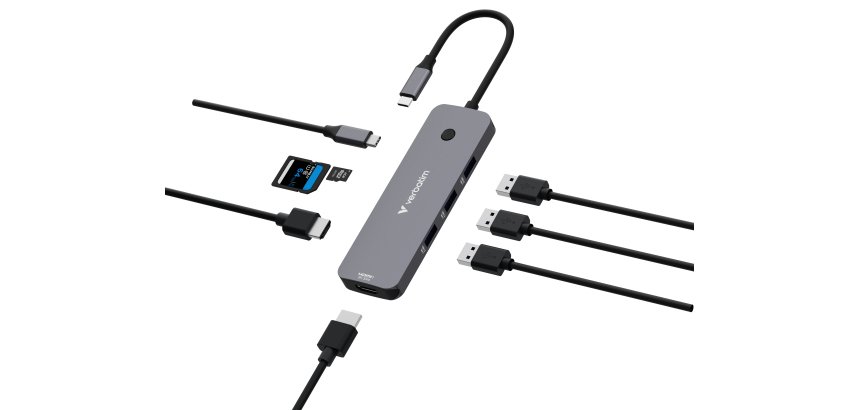 Verbatim CMH-08 USB Type-C 5000 Mbit/s Argent